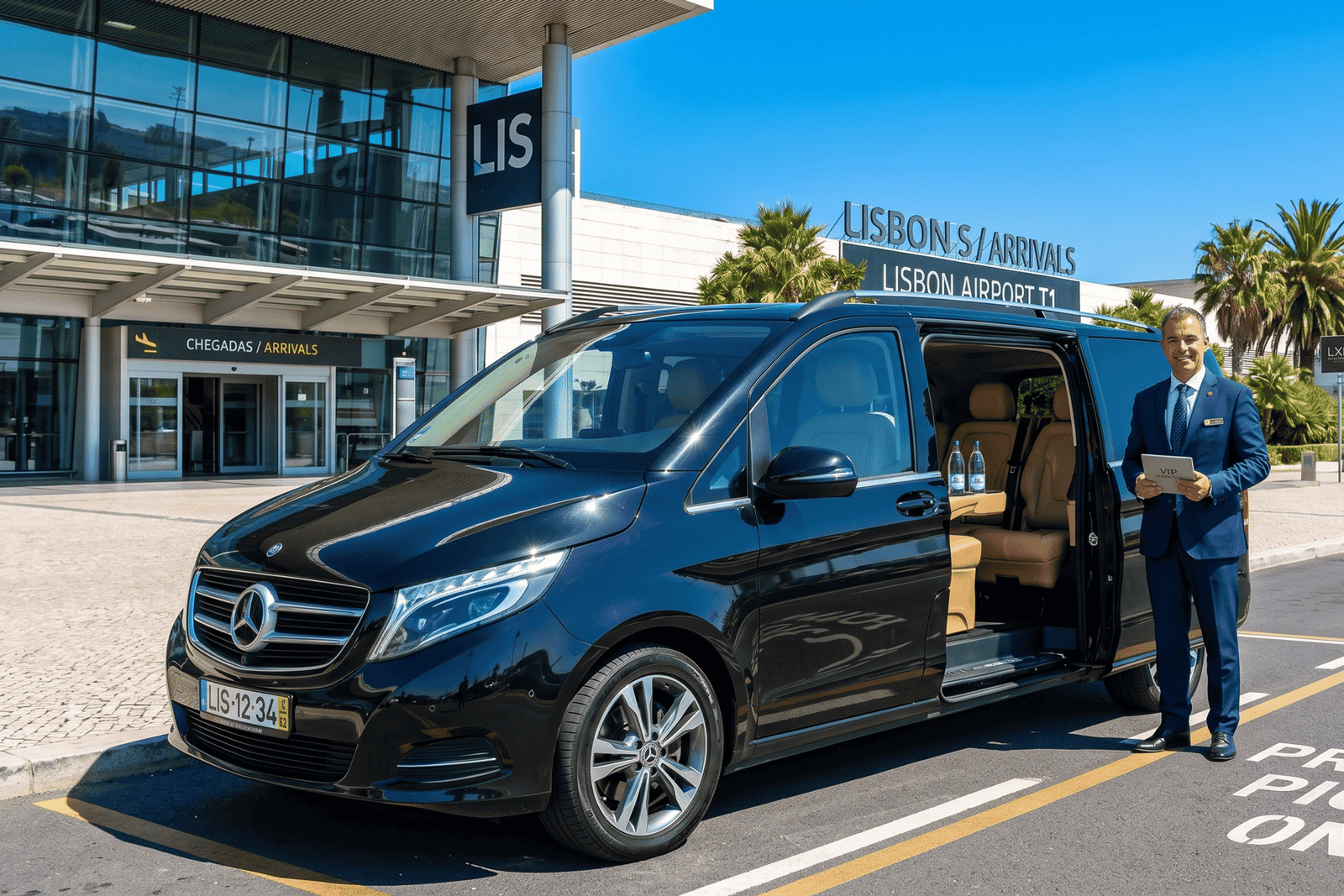 Lissabon: Privater Transfer zwischen Flughafen LIS und Stadtzentrum