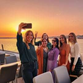 Lissabon: Tejo-Fluss-Sonnenuntergangs-Kreuzfahrt mit Begrüßungsgetränk
