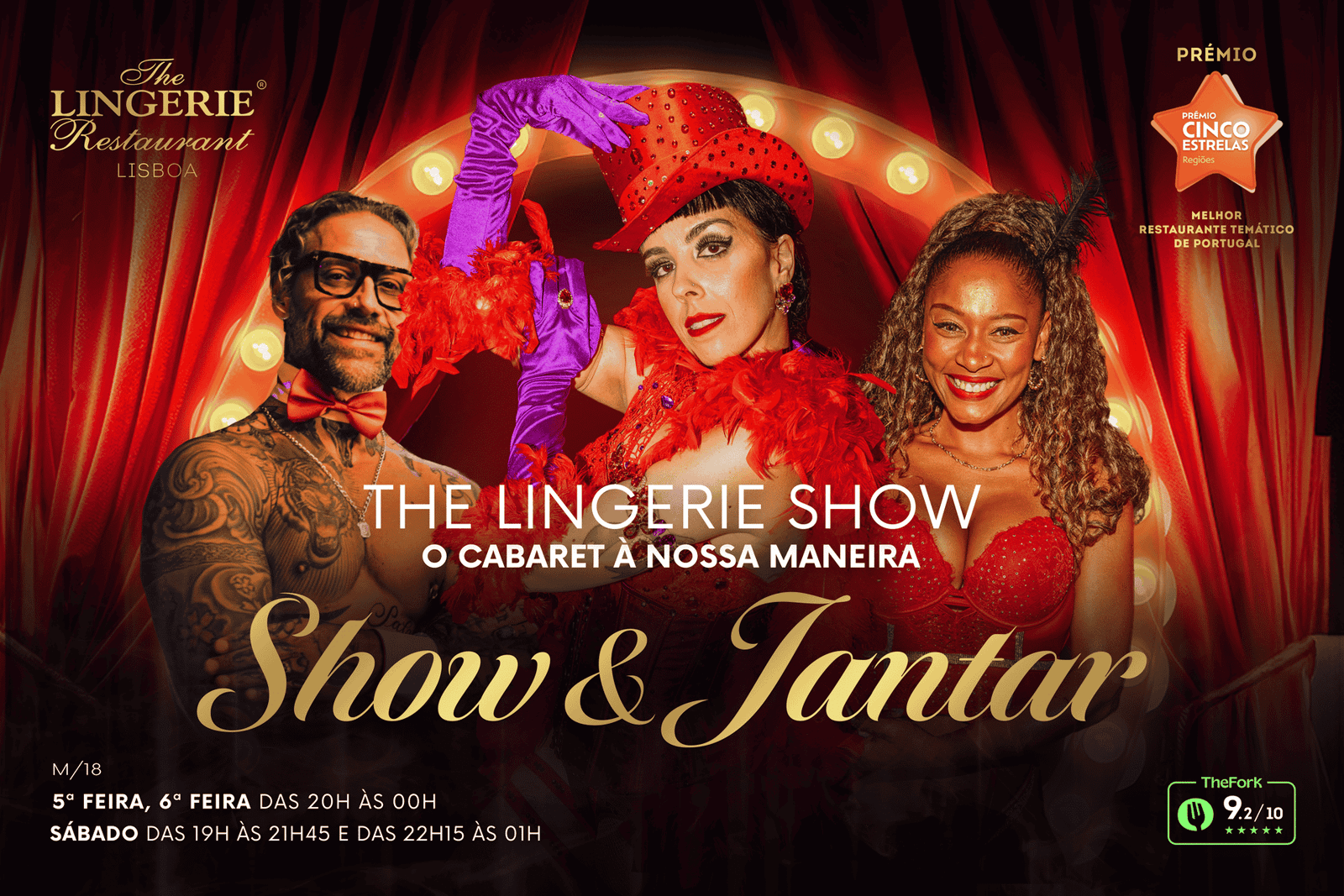 Lissabon: Erotische Kabarettshow und Abendessen
